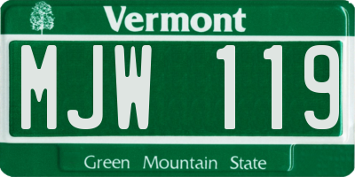 VT license plate MJW119