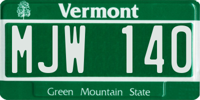 VT license plate MJW140
