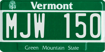 VT license plate MJW150
