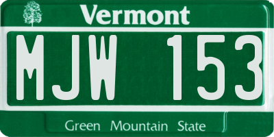 VT license plate MJW153
