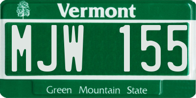 VT license plate MJW155