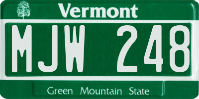 VT license plate MJW248