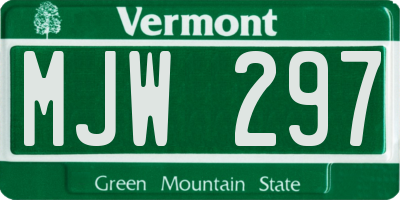 VT license plate MJW297