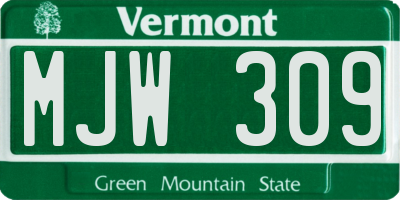 VT license plate MJW309