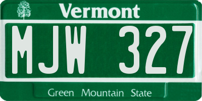 VT license plate MJW327