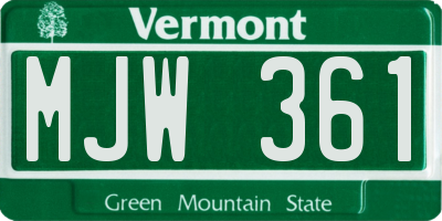 VT license plate MJW361