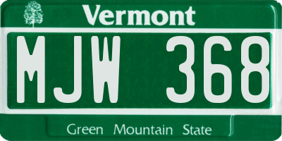 VT license plate MJW368