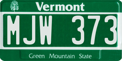 VT license plate MJW373