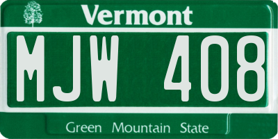 VT license plate MJW408
