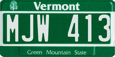 VT license plate MJW413