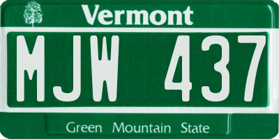 VT license plate MJW437
