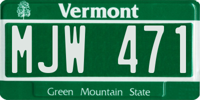 VT license plate MJW471