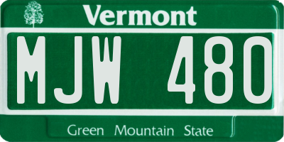 VT license plate MJW480