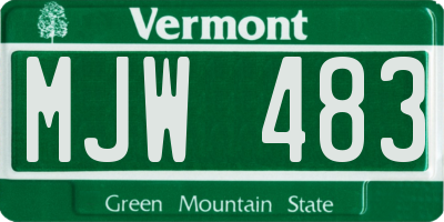 VT license plate MJW483