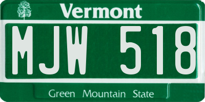 VT license plate MJW518