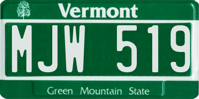 VT license plate MJW519