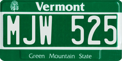 VT license plate MJW525