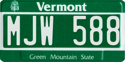 VT license plate MJW588