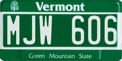 VT license plate MJW606