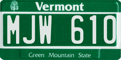 VT license plate MJW610