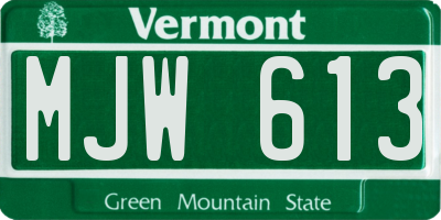 VT license plate MJW613
