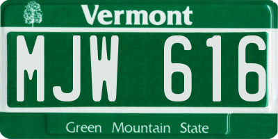 VT license plate MJW616