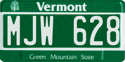 VT license plate MJW628