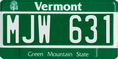 VT license plate MJW631