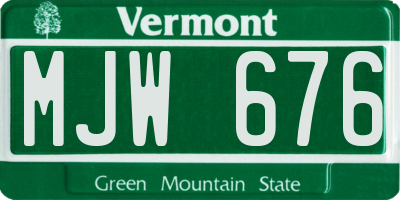 VT license plate MJW676