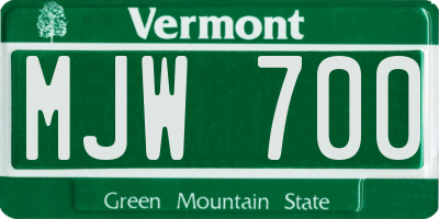 VT license plate MJW700