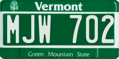 VT license plate MJW702
