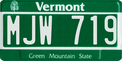 VT license plate MJW719