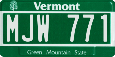 VT license plate MJW771