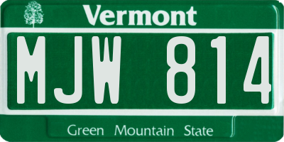 VT license plate MJW814