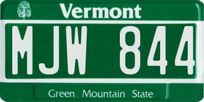 VT license plate MJW844