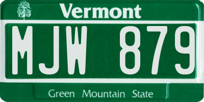 VT license plate MJW879