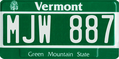 VT license plate MJW887
