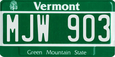 VT license plate MJW903