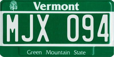 VT license plate MJX094