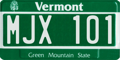 VT license plate MJX101