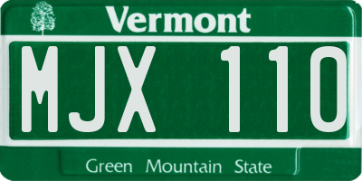 VT license plate MJX110