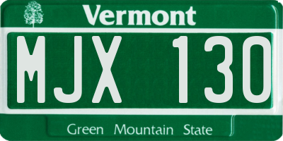 VT license plate MJX130