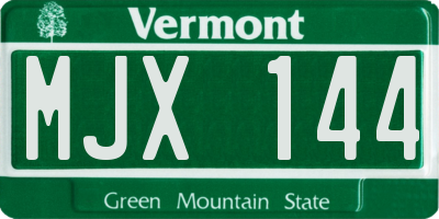 VT license plate MJX144