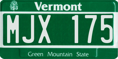 VT license plate MJX175