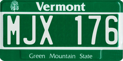 VT license plate MJX176