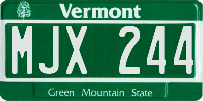 VT license plate MJX244