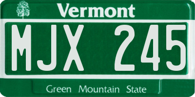 VT license plate MJX245