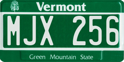 VT license plate MJX256