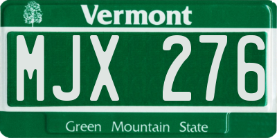 VT license plate MJX276