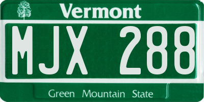 VT license plate MJX288